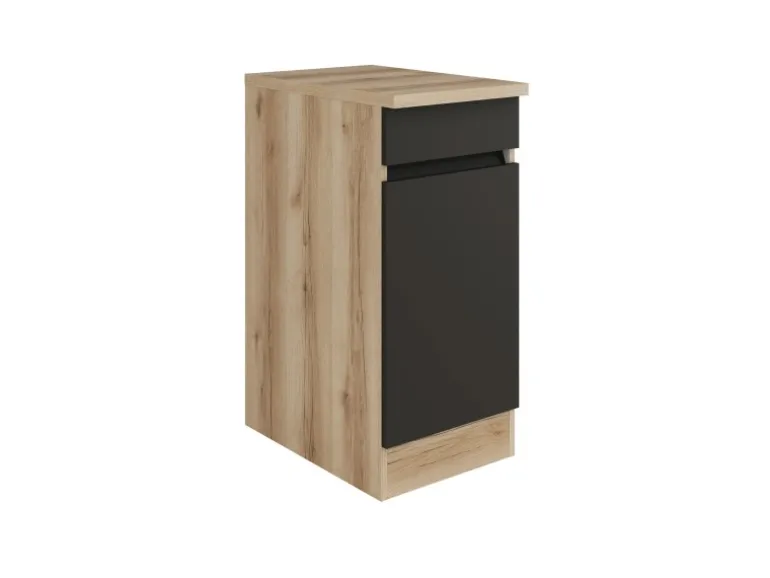 Optifit Küchen-Unterschrank 40 x 88 x 60 cm Noah420 Anthrazit Wildeiche NB