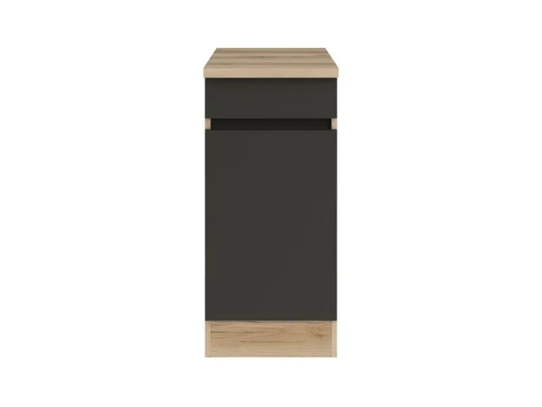Optifit Küchen-Unterschrank 40 x 88 x 60 cm Noah420 Anthrazit Wildeiche NB