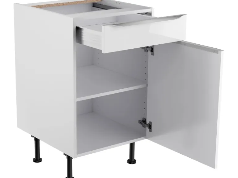 Optifit Küchen-Unterschrank Arvid986 50 cm x 87 cm x 58,4 cm Weiß