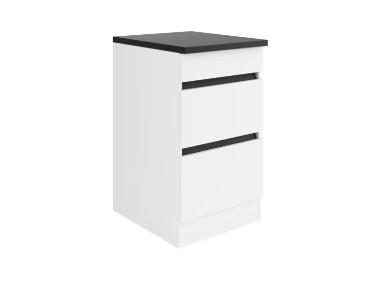 Optifit Küchen-Unterschrank mit Auszügen 50 x 88 x 60 cm Luca932 Weiß Anthrazit