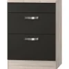 Optifit Küchen-Unterschrank für Kochfeld Faro220 60 cm Anthrazit-Braun