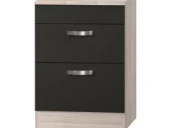 Optifit Küchen-Unterschrank für Kochfeld Faro220 60 cm Anthrazit-Braun