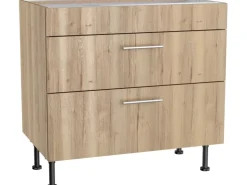 Optifit Küchen-Unterschrank mit 2 Auszügen Erik290 90x87x58,4cm WildEiche