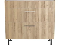 Optifit Küchen-Unterschrank mit 2 Auszügen Erik290 90x87x58,4cm WildEiche