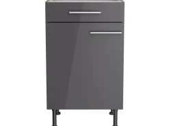 Optifit Küchen-Unterschrank Jonte984 50 cm x 87 cm x 58,4 cm Anthrazit-Wildeiche