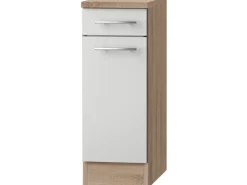 Optifit Küchen-Unterschrank Dakar286 30 cm x 84,8 cm x 60 cm Weiß-Eiche