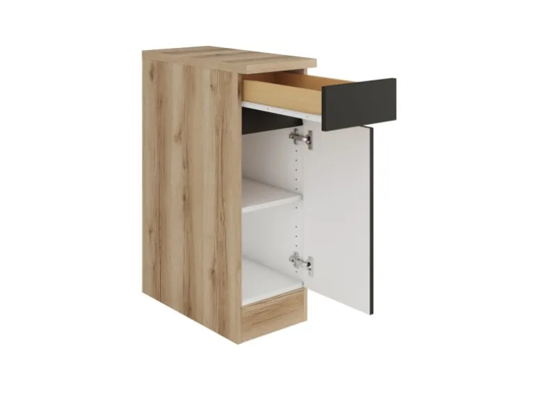 Optifit Küchen-Unterschrank 30 x 88 x 60 cm Noah420 Anthrazit Wildeiche NB