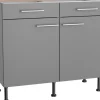 Optifit Küchen-Unterschrank Mats825 100 cm x 87 cm x 58,4 cm Basaltgrau