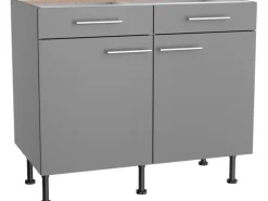 Optifit Küchen-Unterschrank Mats825 100 cm x 87 cm x 58,4 cm Basaltgrau