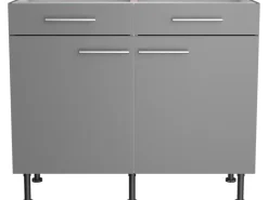 Optifit Küchen-Unterschrank Mats825 100 cm x 87 cm x 58,4 cm Basaltgrau