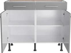 Optifit Küchen-Unterschrank Mats825 100 cm x 87 cm x 58,4 cm Basaltgrau