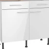 Optifit Küchen-Unterschrank Rurik986 100 cm x 87 cm x 58,4 cm Weiß