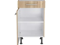Optifit Küchen-Unterschrank Erik290 50 cm x 87 cm x 58,4 cm Wildeiche