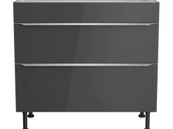 Optifit Küchen-Unterschrank mit 2 Auszügen Linus984 90 cm Anthrazit-Wildeiche