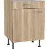 Optifit Küchen-Unterschrank Erik290 60 cm x 87 cm x 58,4 cm Wildeiche