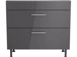 Optifit Küchen-Unterschrank mit 2 Auszügen Jonte984 60 cm Anthrazit-Wildeiche
