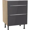 Optifit Küchen-Unterschrank für Kochfeld Linus984 60 cm Anthrazit-Wildeiche