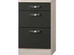 Optifit Küchen-Unterschrank Faro220 50cm Anth. Akazie NB Auszug+ 2 Auszüge