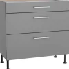 Optifit Küchen-Unterschrank mit 3 Auszügen Mats825 90cmx87cmx58,4cm Basaltgrau