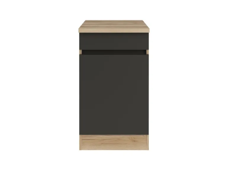 Optifit Küchen-Unterschrank 50 x 88 x 60 cm Noah420 Anthrazit Wildeiche NB