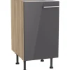 Optifit Küchen-Unterschrank Jonte984 45 cm x 87 cm x 58,4 cm Anthrazit-Wildeiche