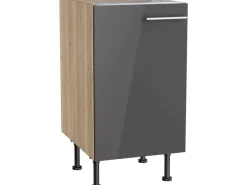 Optifit Küchen-Unterschrank Jonte984 45 cm x 87 cm x 58,4 cm Anthrazit-Wildeiche