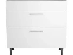 Optifit Küchen-Unterschrank mit 2 Auszügen Bengt932 90 cm x 87 cm x 58,4 cm Weiß