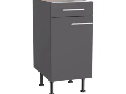 Optifit Küchen-Unterschrank Ingvar420 40 cm x 87 cm x 58,4 cm Anthrazit Matt