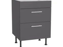 Optifit Küchen-Unterschrank für Kochfeld Ingvar420 60 cm Anthrazit Matt