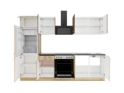 Optifit Küchenzeile KPBL 2711OE-9+ o. E-Geräte Rostrot/Wildeiche Nachb. 270 cm