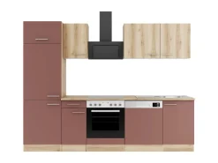 Optifit Küchenzeile KPLB 2702OE-9+ o. E-Geräte Wildeiche Nachb./Rostrot 270 cm