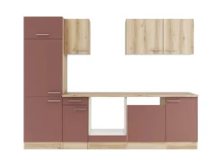 Optifit Küchenzeile KPLB 2702OE-9+ o. E-Geräte Wildeiche Nachb./Rostrot 270 cm