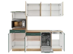Optifit Küchenzeile KPLS 2181OE-9+ Li/Sav o. E-Ger. Wildeiche Nb./Steingr. 210cm