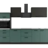 Optifit Küchenzeile KPMV 2789-9+ Madrid420/Verona405 Anthrazit/ Steingrün 270 cm