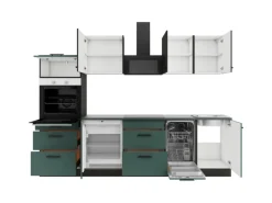 Optifit Küchenzeile KPMV 2789-9+ Madrid420/Verona405 Anthrazit/ Steingrün 270 cm