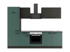 Optifit Küchenzeile KPMV 2711OE-9+ o. E-Geräte Anthrazit/Steingrün 270 cm