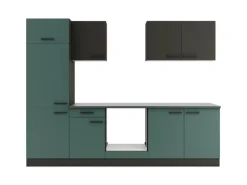 Optifit Küchenzeile KPMV 2711OE-9+ o. E-Geräte Anthrazit/Steingrün 270 cm