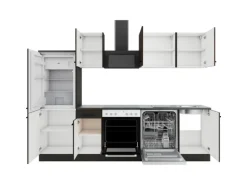 Optifit Küchenzeile KPRM 2742OE-9+ Rim/Madr o. E-Ger. Rillen Nussb./Anthr. 270cm