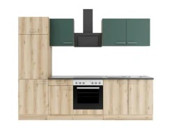 Optifit Küchenzeile KPSL 2711OE-9+ Sav/Li o. E-Ger. Steingr./Wildeiche Nb. 270cm