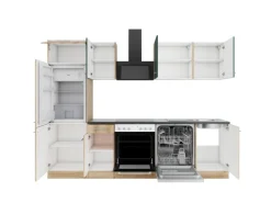 Optifit Küchenzeile KPSL 2702OE-9+ Sav/Li o. E-Ger. Steingr./Wildeiche Nb. 270cm
