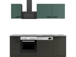 Optifit Küchenzeile KPVM 2179OE-9+ o. E-Geräte Steingrün/Anthrazit 210cm