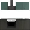 Optifit Küchenzeile KPVM 2136OE-9+  o. E-Geräte Steingrün/Anthrazit 210 cm