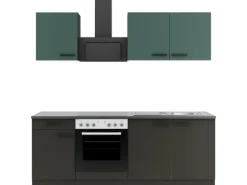 Optifit Küchenzeile KPVM 2136OE-9+ o. E-Geräte Steingrün/Anthrazit 210 cm