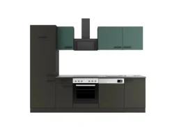 Optifit Küchenzeile KPVM 2702OE-9+ o. E-Geräte Steingrün/Anthrazit 270 cm