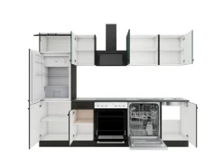 Optifit Küchenzeile KPVM 2702OE-9+ o. E-Geräte Steingrün/Anthrazit 270 cm