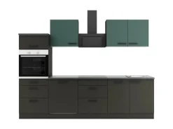 Optifit Küchenzeile KPVM 2789OE-9+ o. E-Geräte Steingrün/Anthrazit 270cm