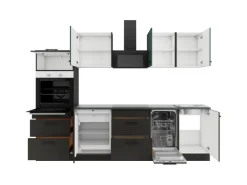 Optifit Küchenzeile KPVM 2789OE-9+ o. E-Geräte Steingrün/Anthrazit 270cm