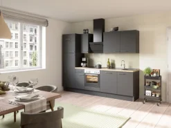 Optifit Küchenzeile Optikoncept Ingvar 270 cm Anthrazit