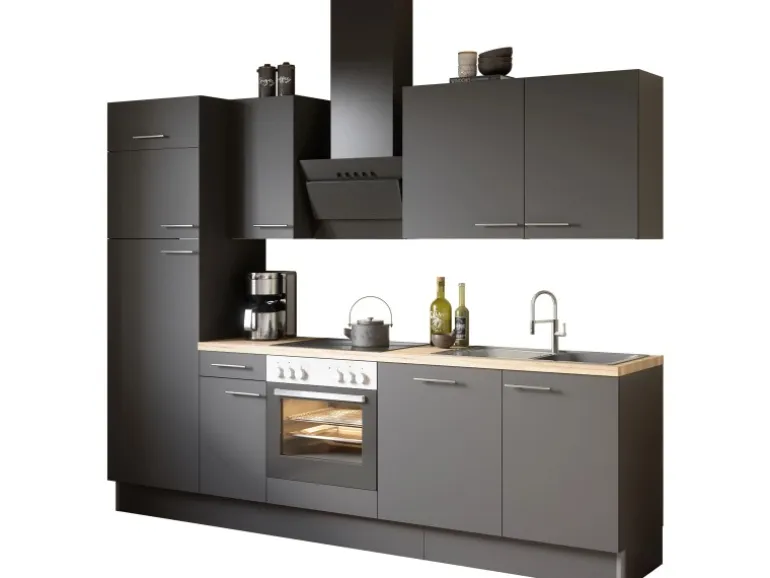 Optifit Küchenzeile Optikoncept Ingvar 270 cm Anthrazit