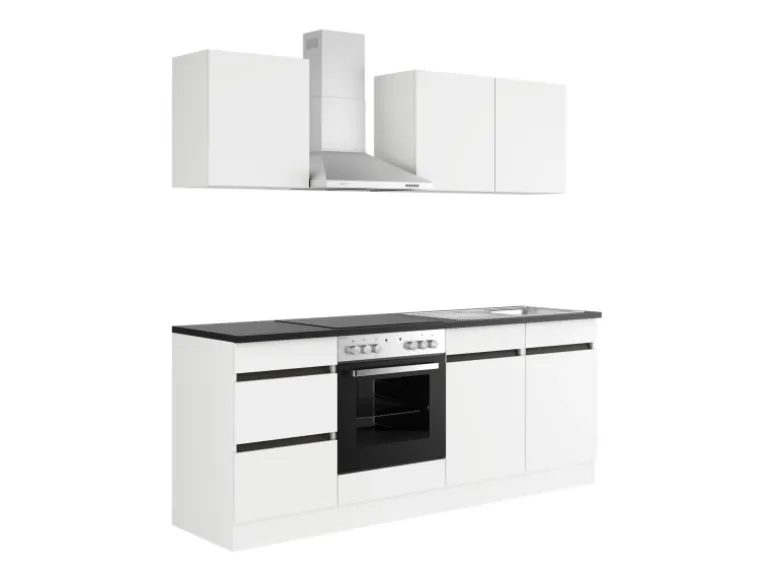 Optifit Küchenzeile OPTIkombi Luca932 ohne E-Geräte 210 cm Breite Weiß